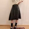 腰帶排扣造型半裙