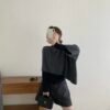 羊毛質感高腰短褲