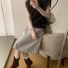 高領無袖毛感針織上衣