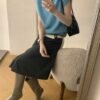 高領無袖毛感針織上衣