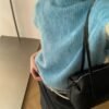 高領無袖毛感針織上衣