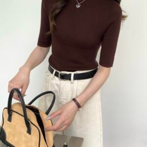 S__63389841_0 五分袖立領羊毛針織衫