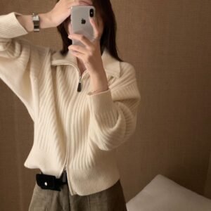 S__63397946_0 雙開拉鍊直條針織外套