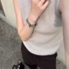 高領無袖羅紋針織上衣