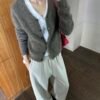 羊毛鬆緊九分褲