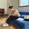水洗彎刀長寬褲